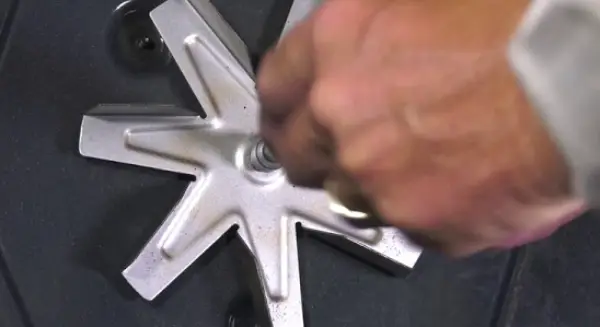 Oven convection fan motor and blower wheel