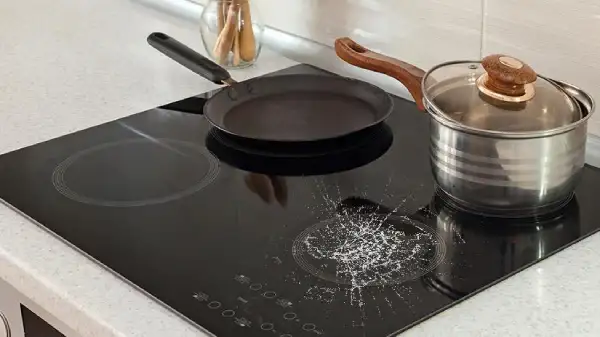 Glass cooktop cracked